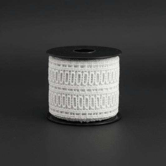 White Cotton Dyeable Chemical lace (Width : 1.5 Inch & Sku: Ch-26)