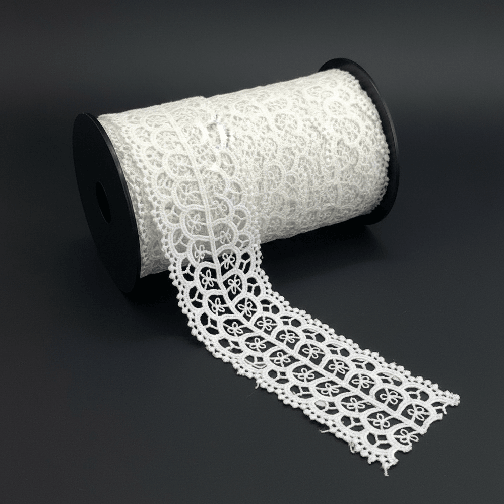 White Cotton Dyeable Chemical lace (Width : 2 Inch & Sku: Ch-27)