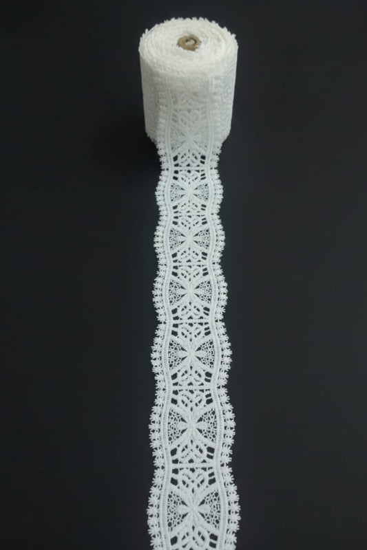 White Cotton Dyeable Chemical lace (Sku: Ch-29)