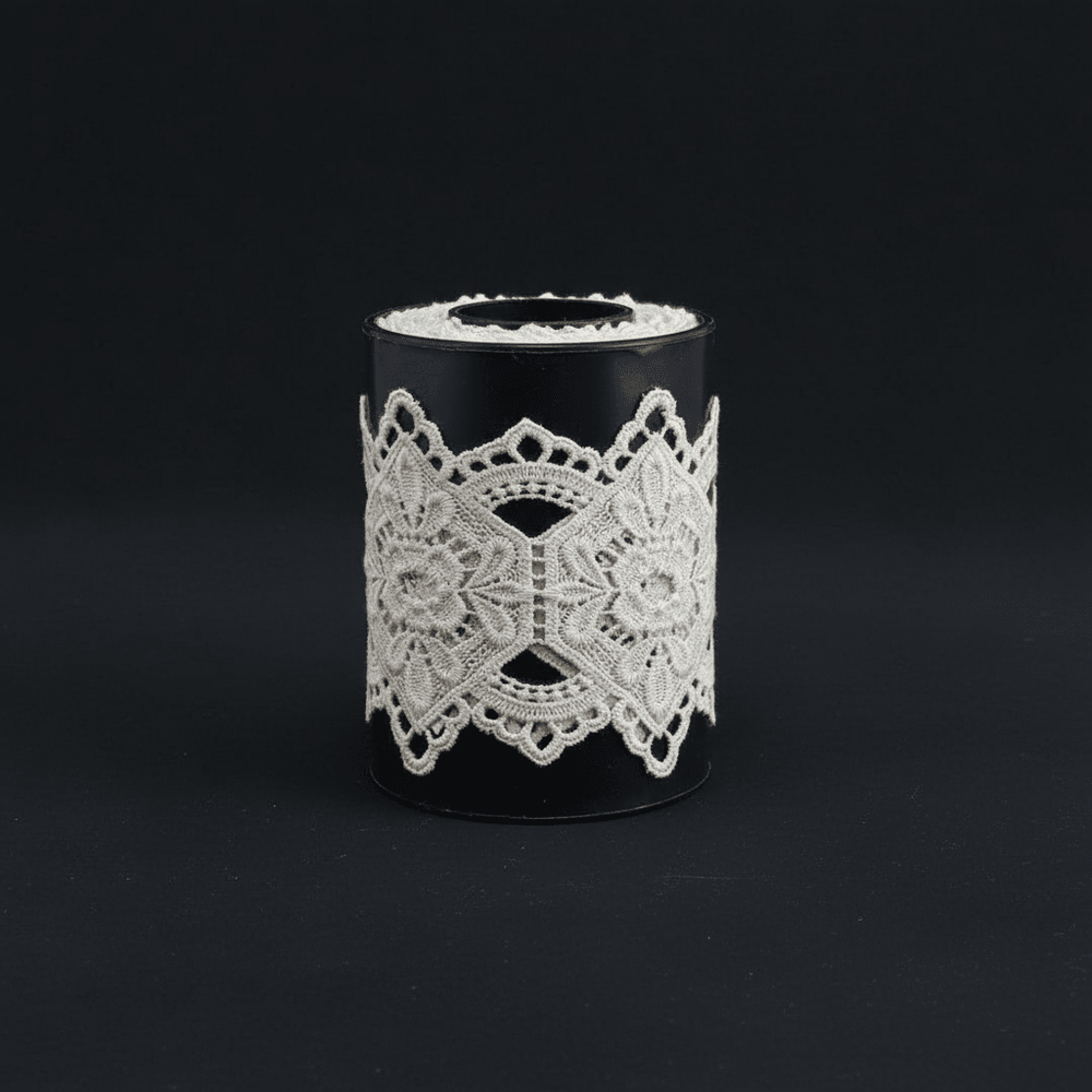 White Cotton Dyeable Chemical lace (Width : 4 Inch & Sku: Ch-30)