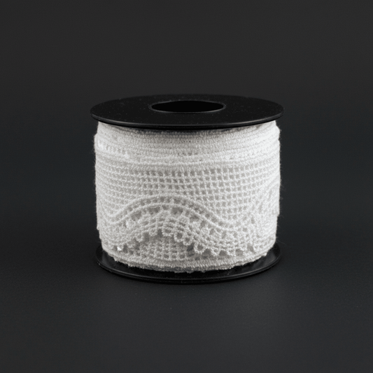 White Cotton Dyeable Chemical lace (Width : 1 Inch & Sku: Ch-38)