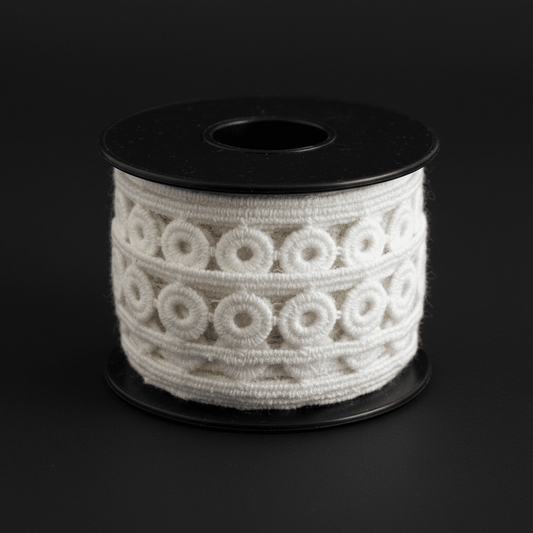 White Cotton Dyeable Chemical lace (Width : 1 Inch & Sku: Ch-40)