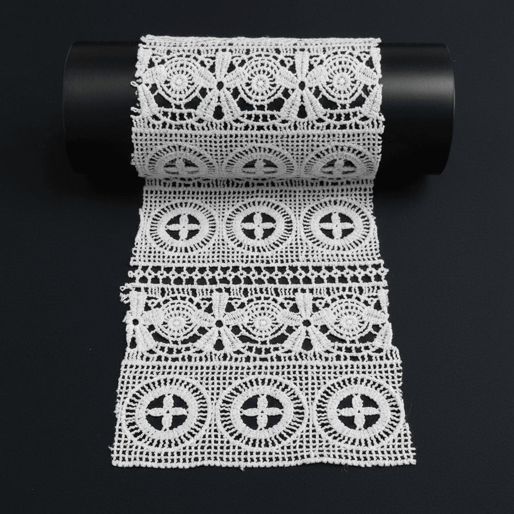 White Cotton Dyeable Chemical Lace (Width : 9 Inch & Sku: Ch-41)