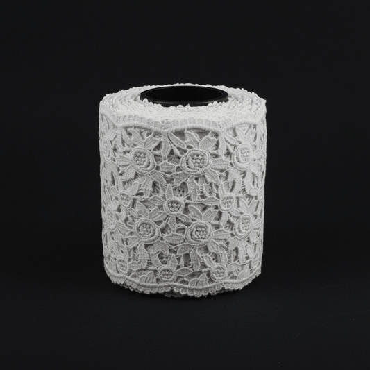 White Cotton Dyeable Chemical Lace (Width : 11 Inch & Sku: Ch-42)