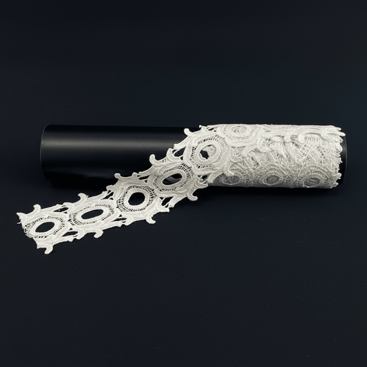 White Cotton Dyeable Chemical Lace (Width : 3 Inch & Sku: Ch-47)