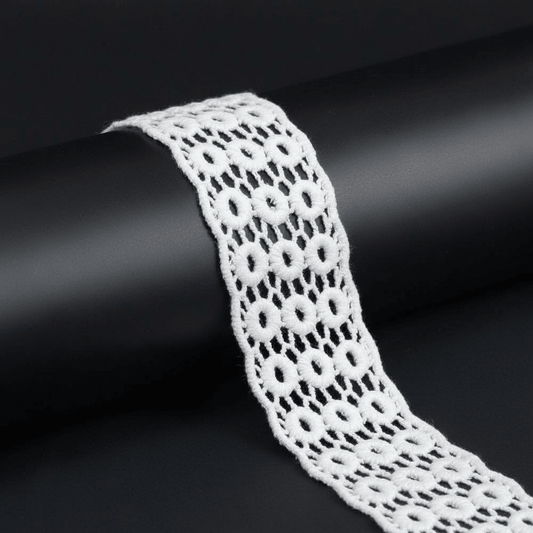 White Cotton Dyeable Chemical Lace (Width : 1.5 Inch & Sku: Ch-48)