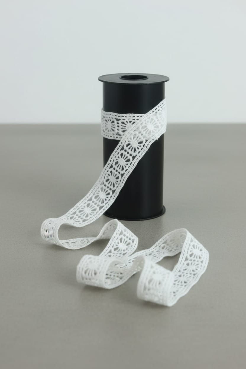 White Cotton Dyeable Chemical Lace ( Width : 1.50 Inch & Sku: Ch-49)