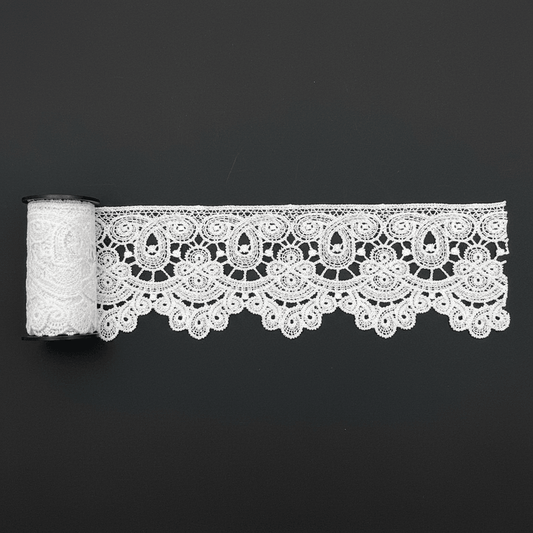 White Cotton Dyeable Chemical Lace (Width : 3 Inch & Sku: Ch-51)