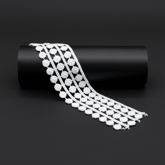 White Cotton Dyeable Chemical Lace (Width : 2 Inch & Sku: Ch-55)