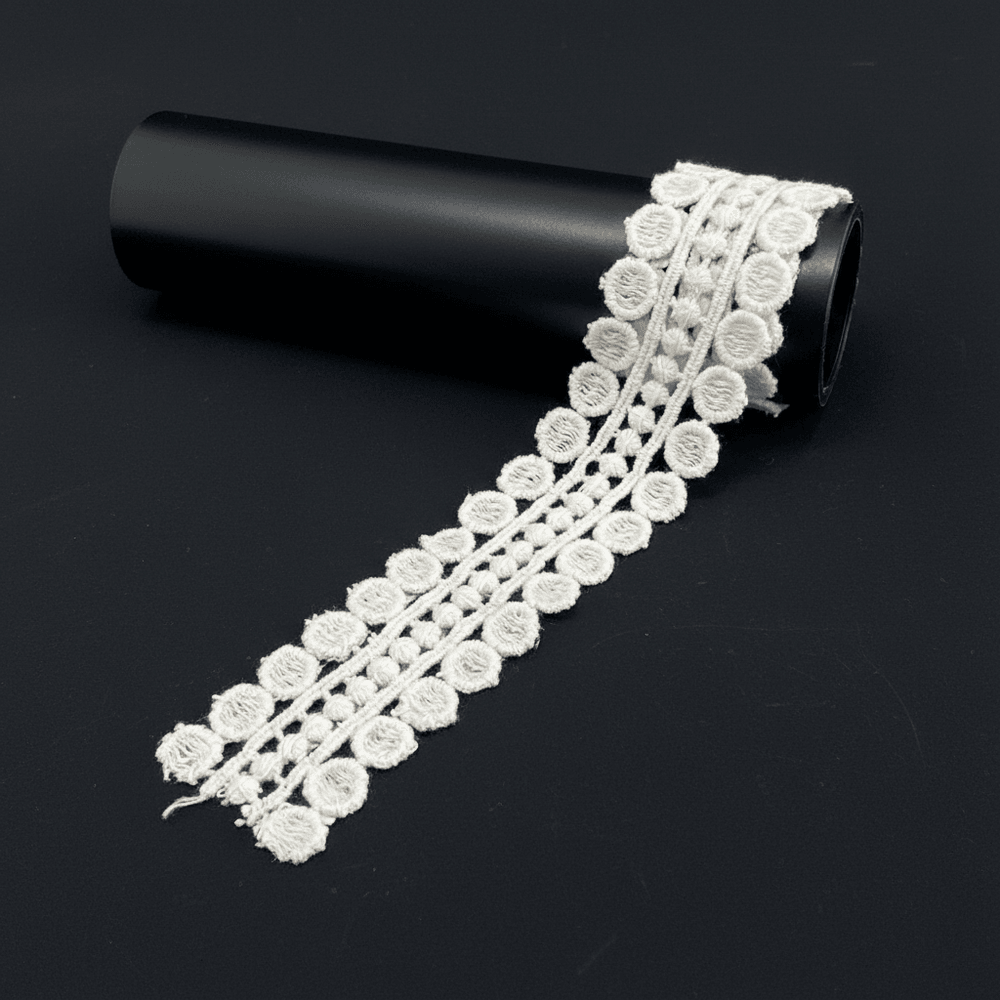White Cotton Dyeable Chemical Lace (Width : 1.5 Inch & Sku: Ch-56)