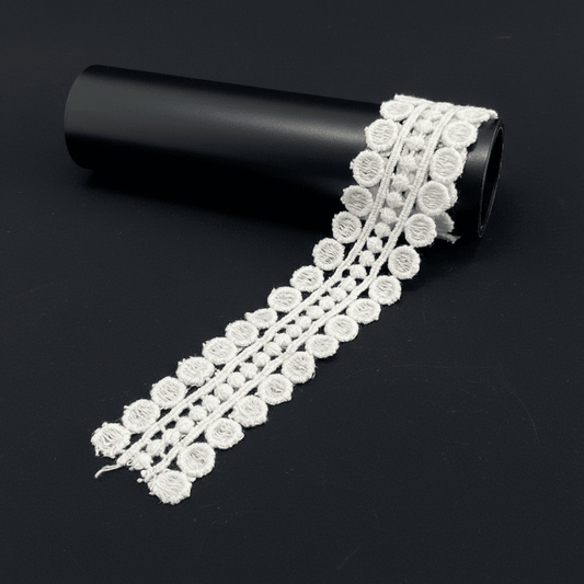 White Cotton Dyeable Chemical Lace (Width : 1.5 Inch & Sku: Ch-56)