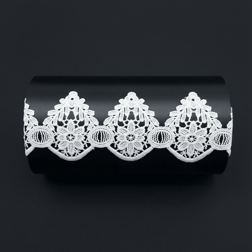 White Cotton Dyeable Chemical Lace (Width : 3 Inch & Sku: Ch-61)