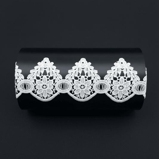 White Cotton Dyeable Chemical Lace (Width : 3 Inch & Sku: Ch-61)