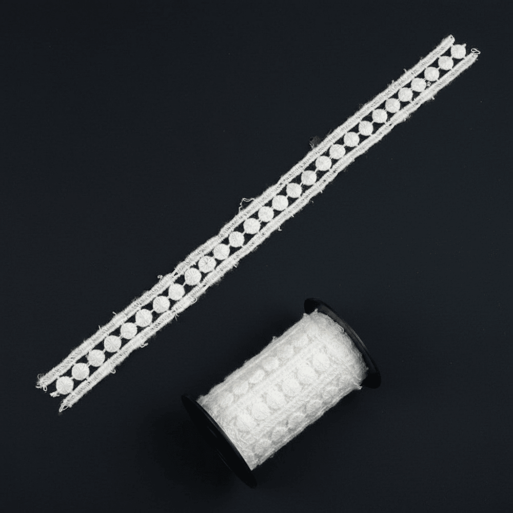 White Cotton Dyeable Chemical Lace (Width : 1 cm & Sku: Ch-62)