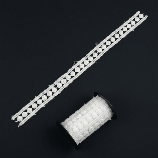 White Cotton Dyeable Chemical Lace (Width : 1 cm & Sku: Ch-62)