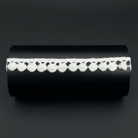 White Cotton Dyeable Chemical Lace (Width : 1 cm & Sku: Ch-63)