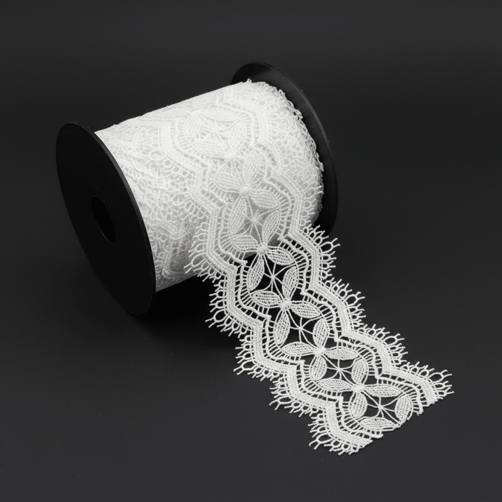 White Cotton Dyeable Chemical Lace (Width : 2.5 Inch & Sku: Ch-64)