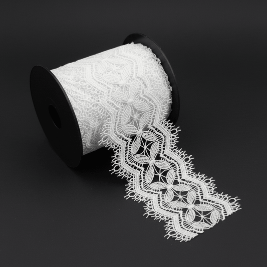 White Cotton Dyeable Chemical Lace (Width : 2.5 Inch & Sku: Ch-64)