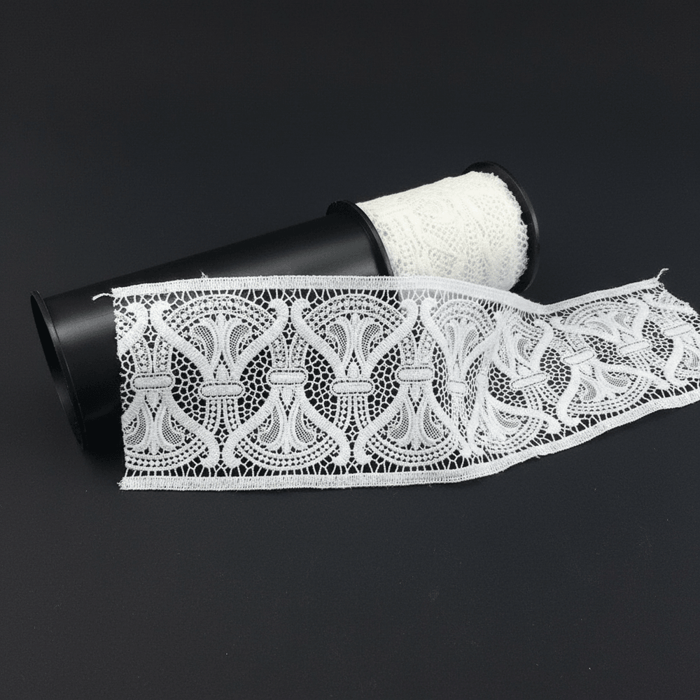 White Cotton Dyeable Chemical Lace (Width : 3 Inch & Sku: Ch-65)