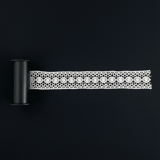 White Cotton Dyeable Chemical Lace (Width : 2.5 Inch & Sku: Ch-69)