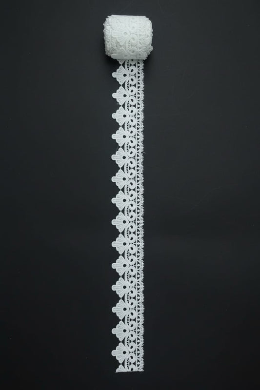 White Cotton Dyeable Chemical lace ( Width : 2 Inch & Sku: Ch-6)
