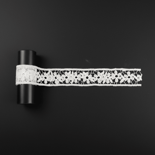 White Cotton Dyeable Chemical Lace (Width: 2 Inch & Sku: Ch-72)