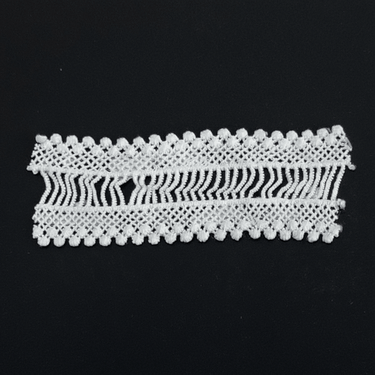 White Cotton Dyeable Chemical Lace (Width : 1.5 Inch & Sku: Ch-73)