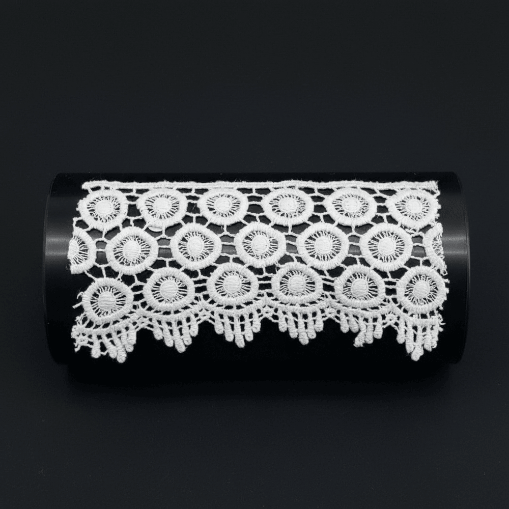 White Cotton Dyeable Chemical Lace (Width : 3 Inch & Sku: Ch-76)