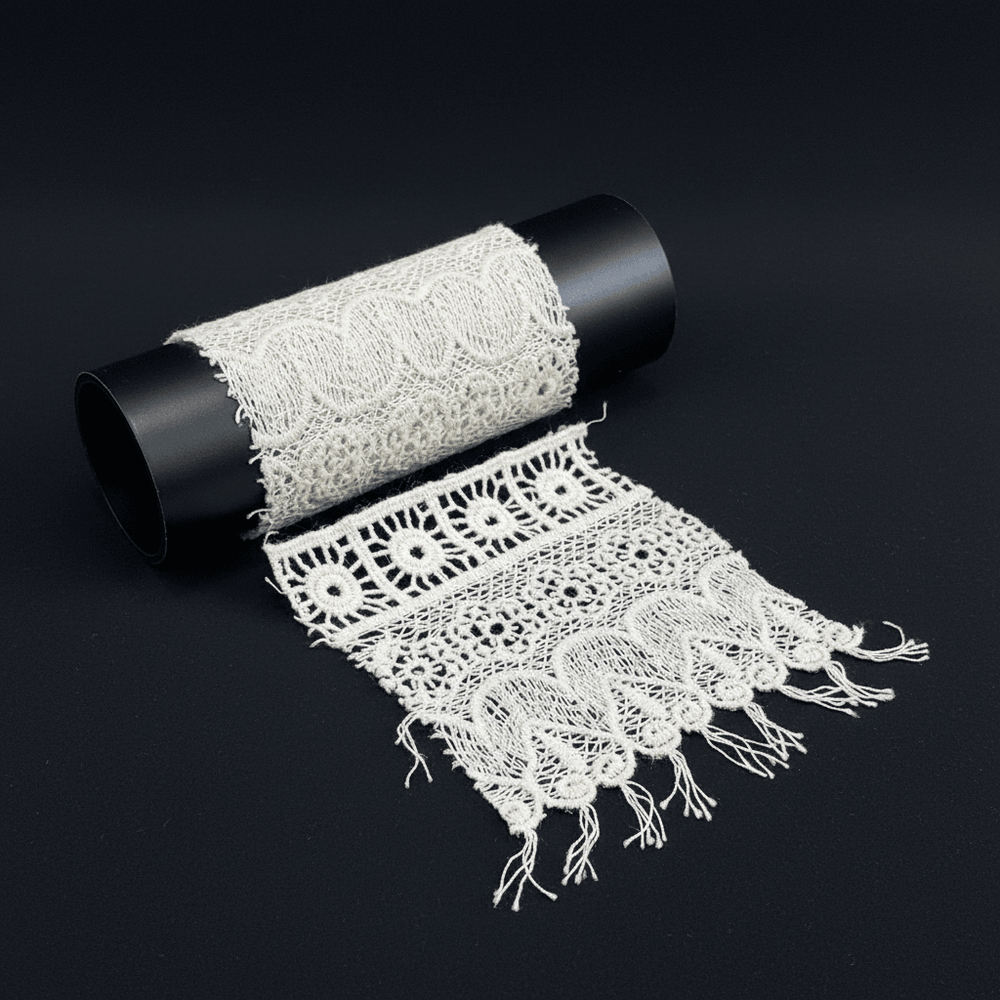 White Cotton Dyeable Chemical Lace (Width : 4 Inch & Sku: Ch-77)