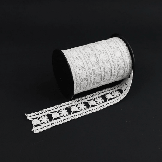 White Cotton Dyeable Chemical Lace (Width : 1 Inch & Sku: Ch-81)