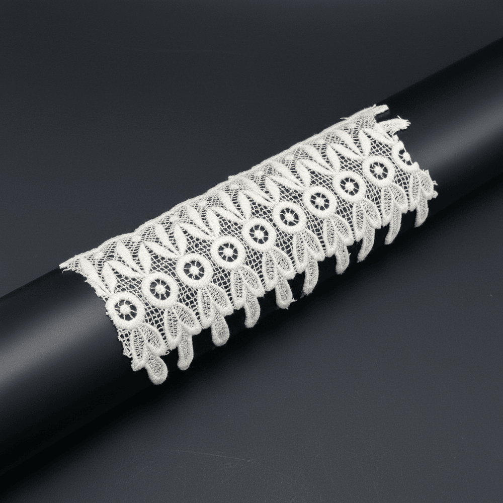 White Cotton Dyeable Chemical Lace (Width : 4 Inch & Sku: Ch-82)