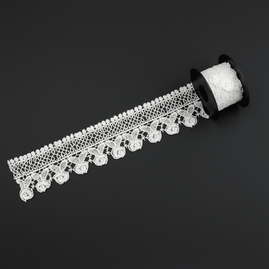 White Cotton Dyeable Chemical Lace (Width : 2 Inch & Sku: Ch-83)