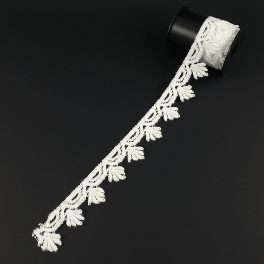 White Cotton Dyeable Chemical Lace (Width : 1 cm & Sku: Ch-85)
