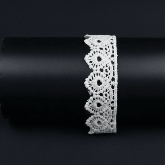 White Cotton Dyeable Chemical Lace (Width : 1.5 inch & Sku: Ch-91)