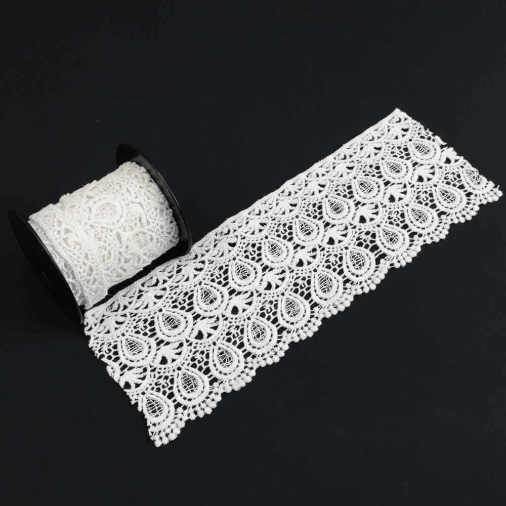 White Cotton Dyeable Chemical Lace (Width : 4 Inch & Sku: Ch-93)