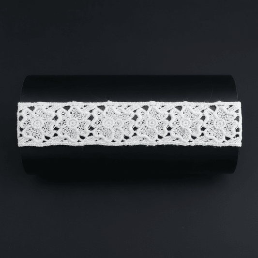 White Cotton Dyeable Chemical Lace (Width : 1.5 Inch & Sku: Ch-96)