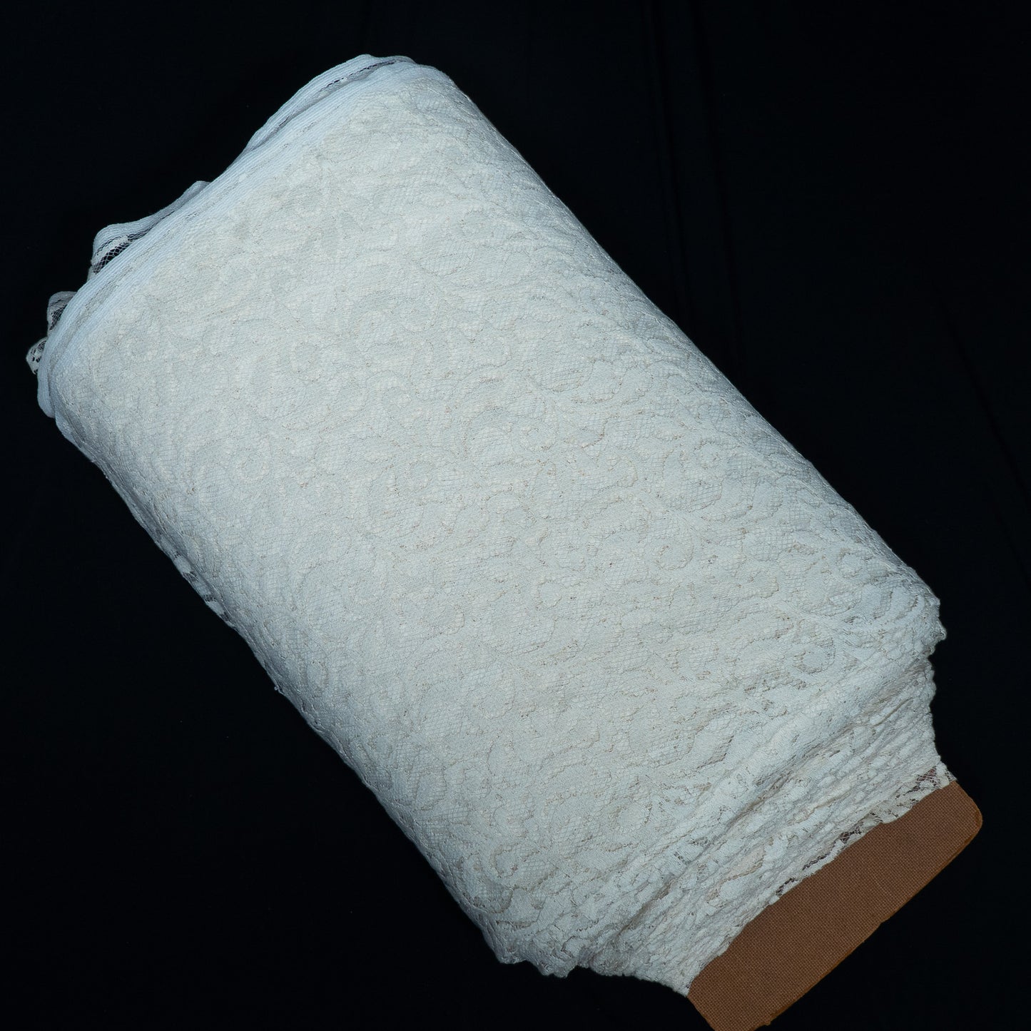 Off White Floral Design Dyeable Cotton Nylon Net | SKU: CN-1