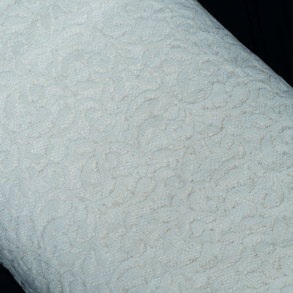Off White Floral Design Dyeable Cotton Nylon Net | SKU: CN-1