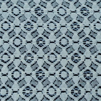 White Floral Design Dyeable Cotton Nylon Net | SKU: CN-2