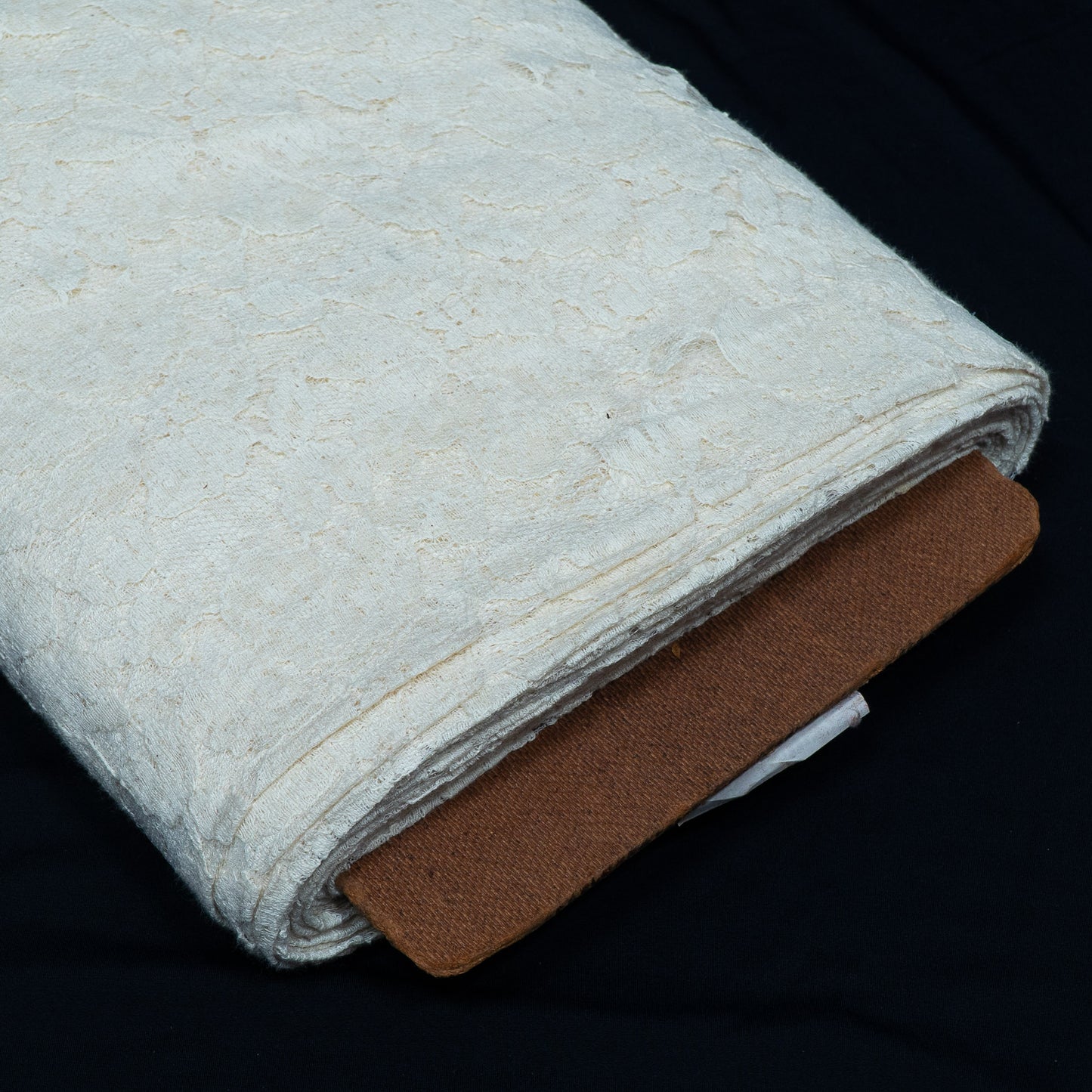 White Bif Floral Design Dyeable Cotton Nylon Net | SKU: CN-3