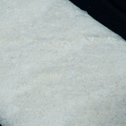 White Bif Floral Design Dyeable Cotton Nylon Net | SKU: CN-3