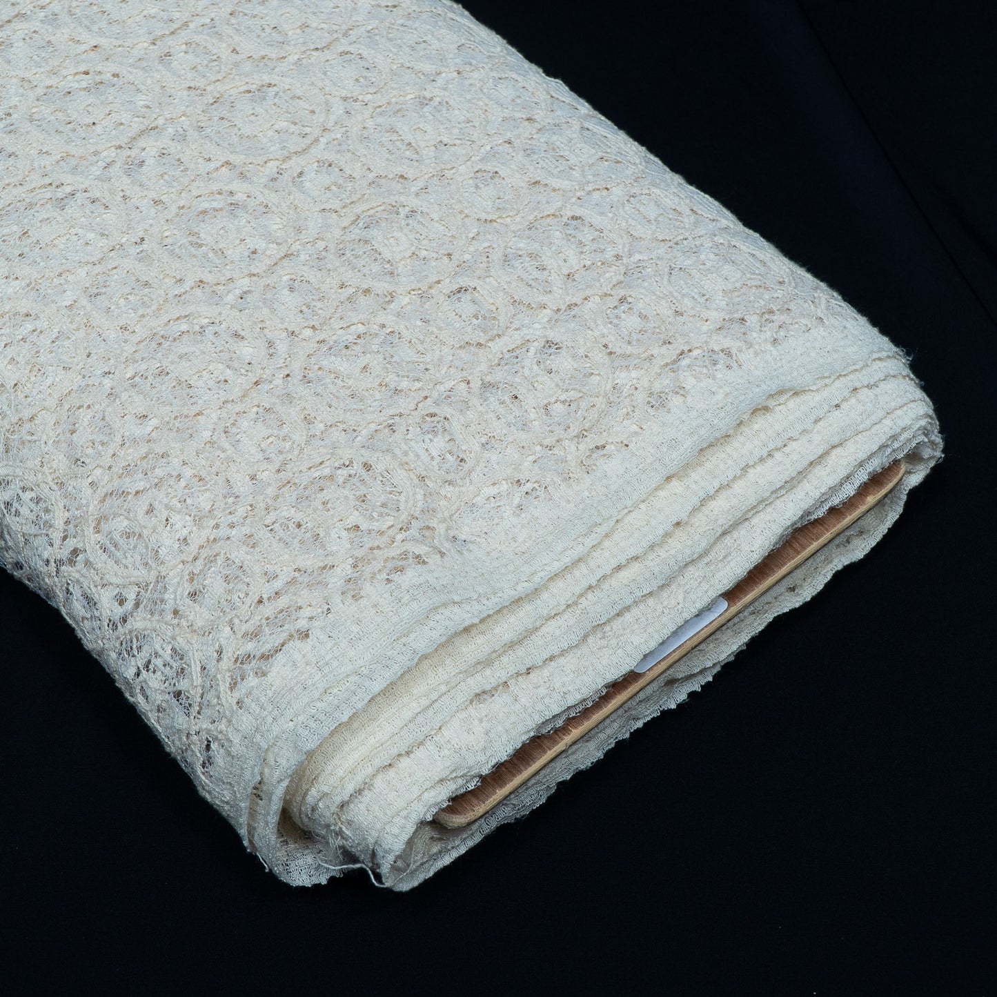 White Circle Design Dyeable Cotton Nylon Net | SKU : CN-4