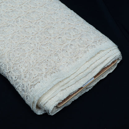 White Circle Design Dyeable Cotton Nylon Net | SKU : CN-4