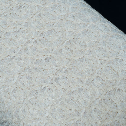 White Circle Design Dyeable Cotton Nylon Net | SKU : CN-4