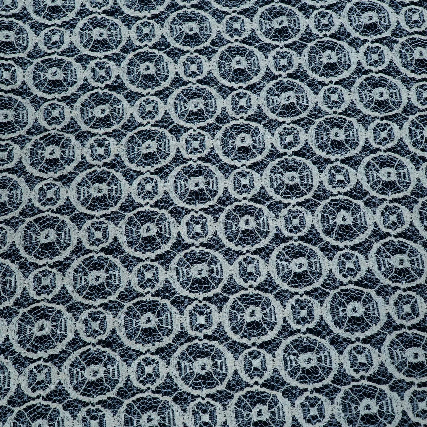 White Circle Design Dyeable Cotton Nylon Net | SKU : CN-4