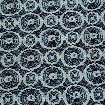 White Circle Design Dyeable Cotton Nylon Net | SKU : CN-4