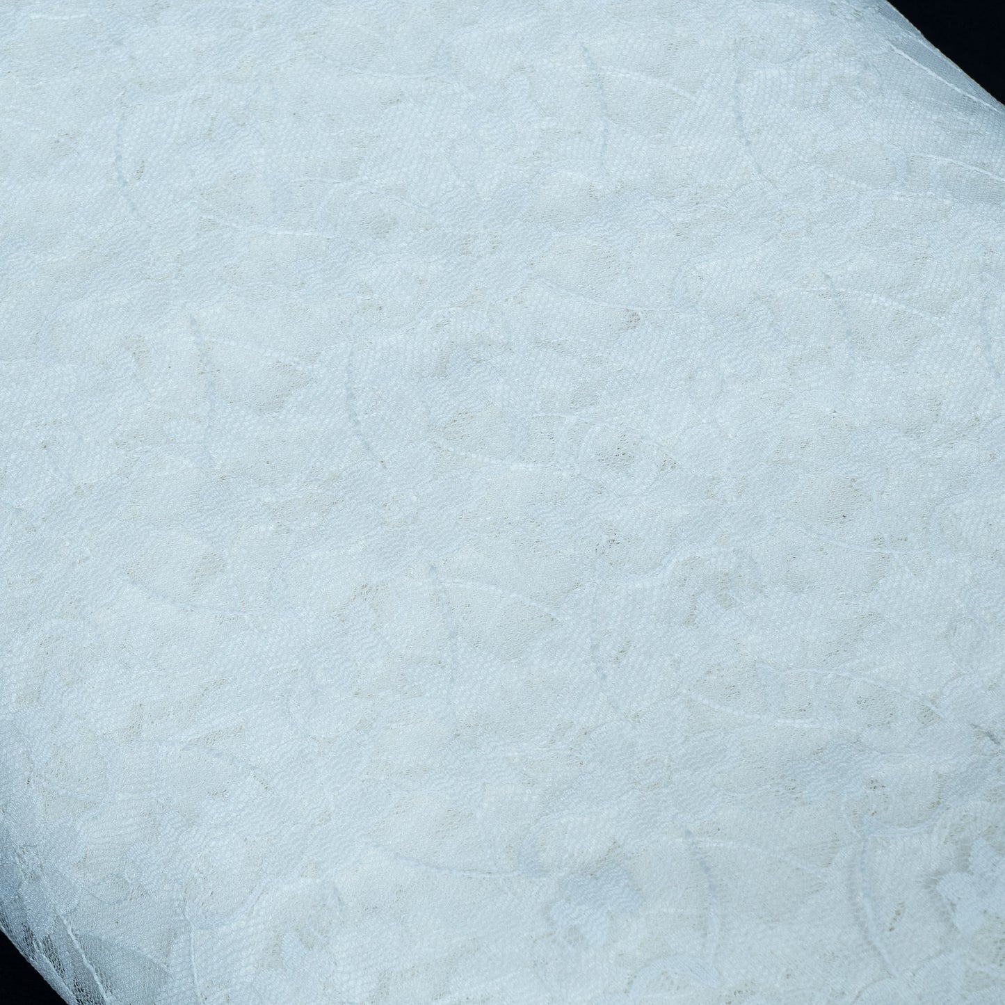 White Floral Design Dyeable Cotton Nylon Net | SKU: CN-5