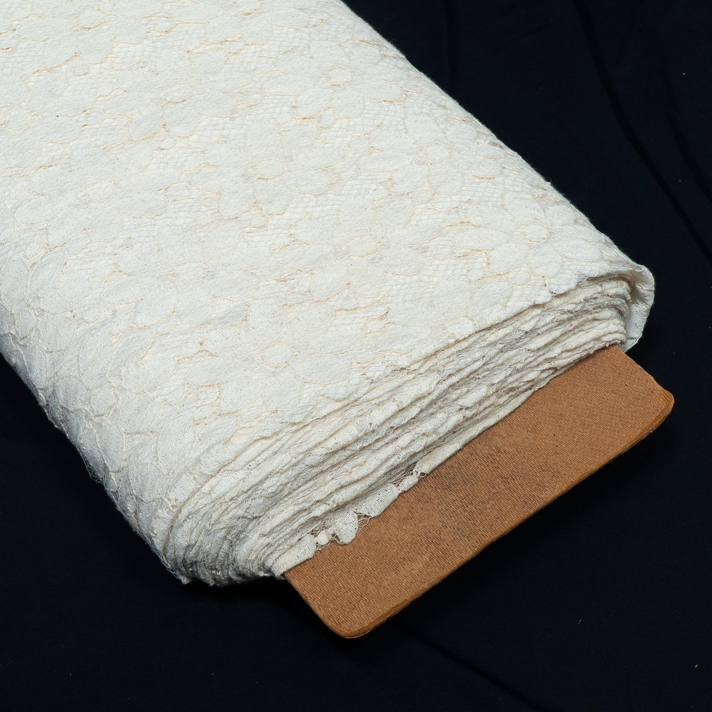 Off White Floral Design Dyeable Cotton Nylon Net | SKU: CN-8
