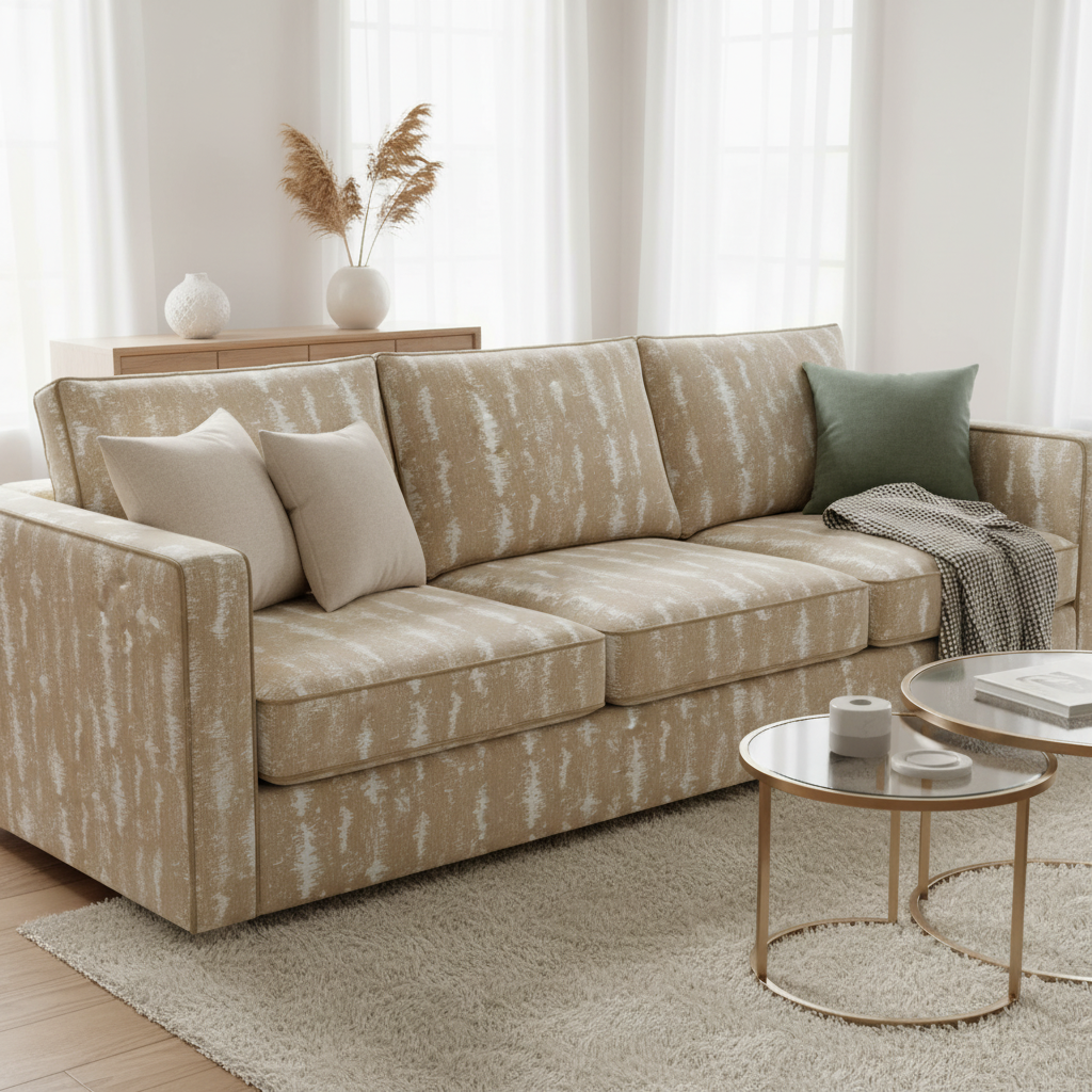 White & Beige color Cotton Blend Jacquard (SKU: JDD-352)