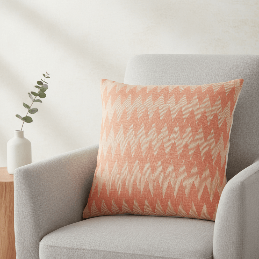 Orange & Peach Color Cotton Blend Jacquard (SKU: J-209)